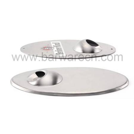 apribottiglie da parete design a forma ovale in acciaio inox da surf 