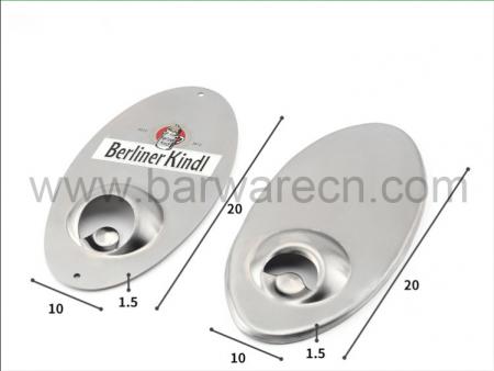 apribottiglie da parete design a forma ovale in acciaio inox da surf 