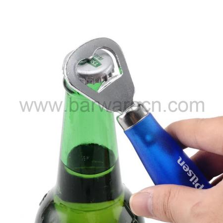 Apribottiglie birra con parte funzione acciaio inox con manico in plastica 