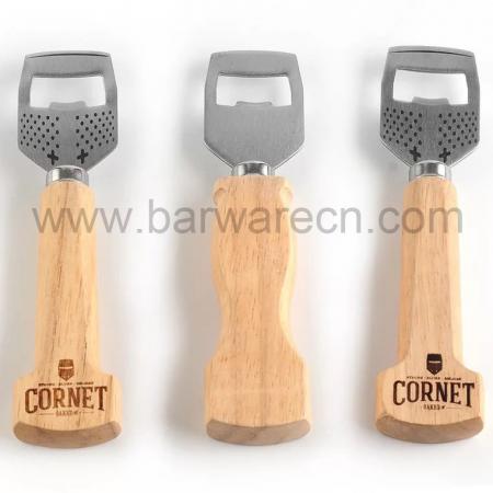 manico in legno bartender apribottiglie con tappo in vetro per vino 