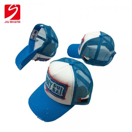 popolare berretto da baseball cappello in maglia di nylon con 7 fori chiusura fibbia in plastica all'ingrosso 