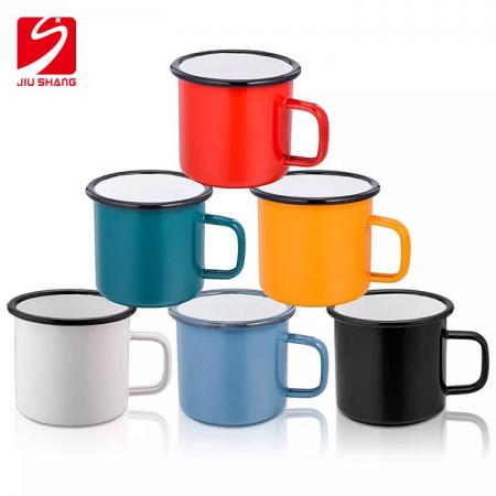 tazza di ename di campeggio su ordinazione colorata stampata sublimazione o stampa logo personalizzata di alta qualità all'aperto 