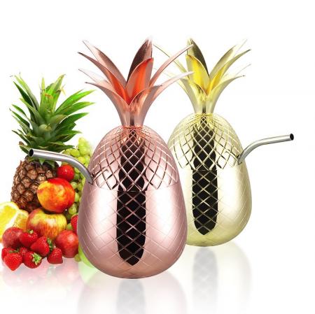 Tazza da ananas cocktail in acciaio inossidabile 304 da 800 ml 