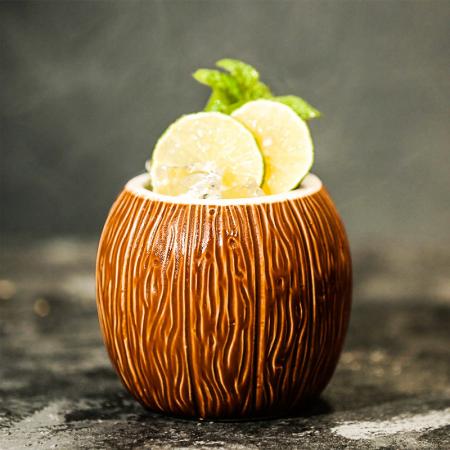 tazza da tiki in vetro da cocktail stile cocco hawaiano 