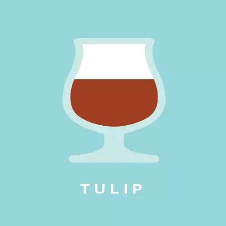 il settimo bicchiere di birra: tazza di tulipano aperta